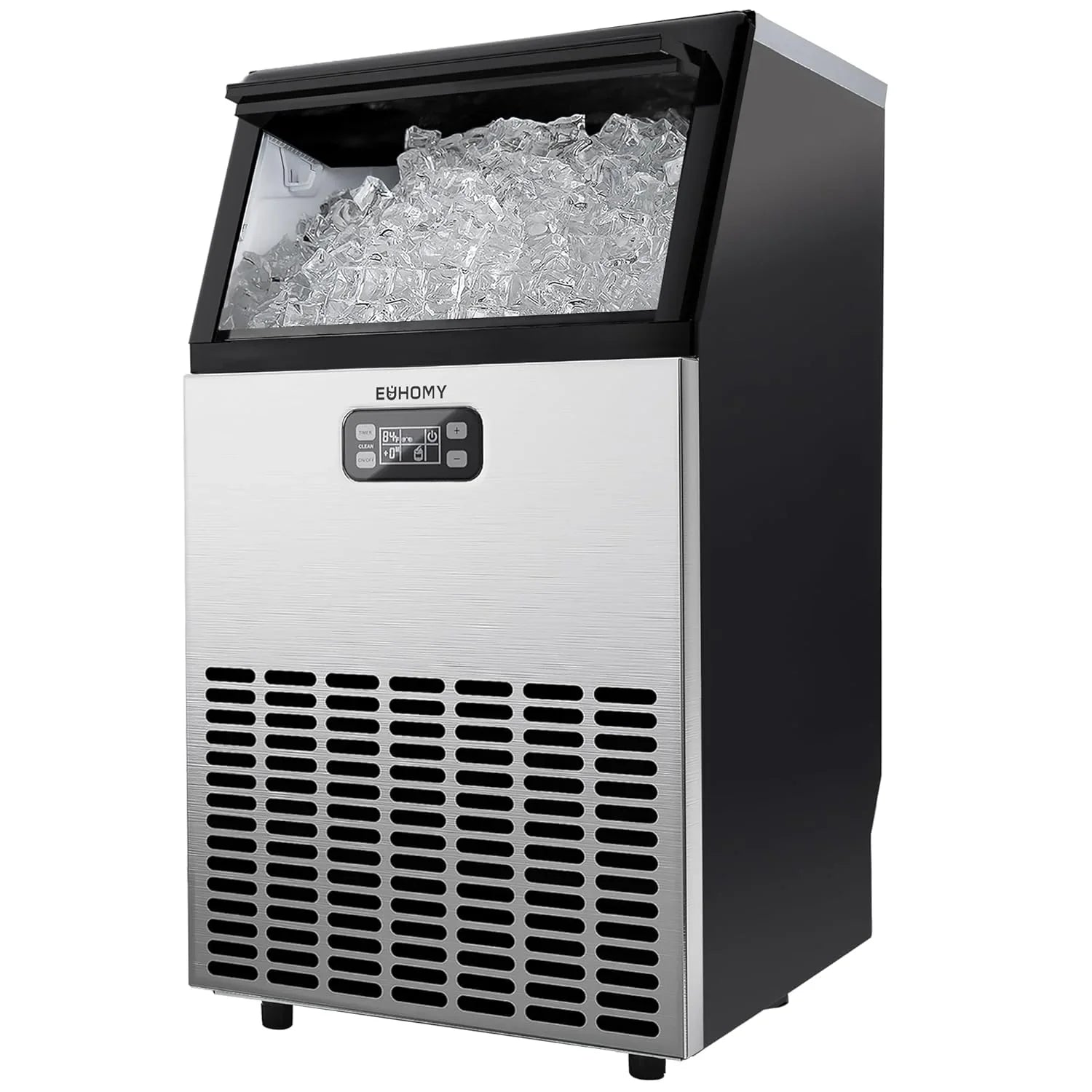 EUHOMY Commercial Ice Maker Machine 100lbs/24H Stainless Steel Under Counter ice Machine