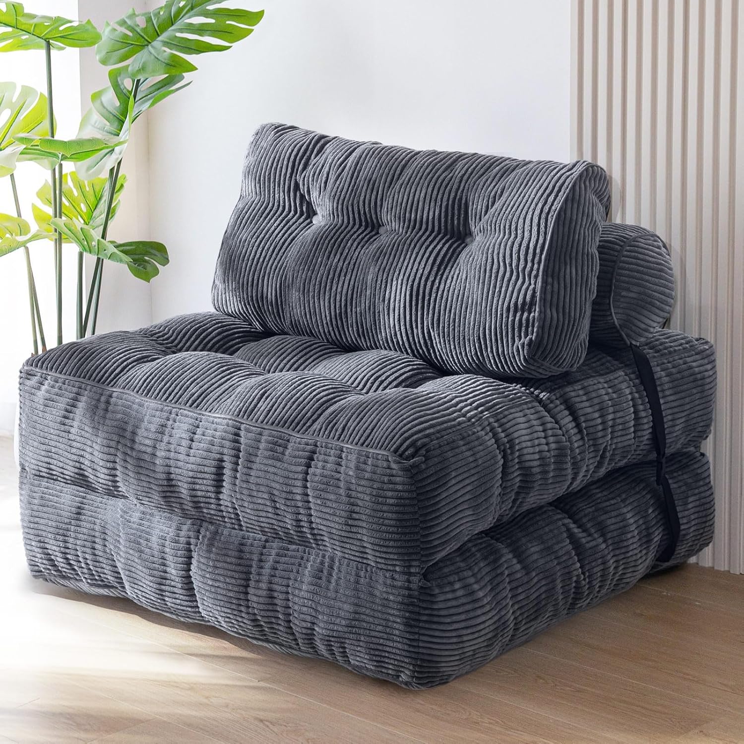 MAXYOYO Folding Sofa Bed Convertible Sleeper Chair with Pillow Foldable Mattress with Back Support