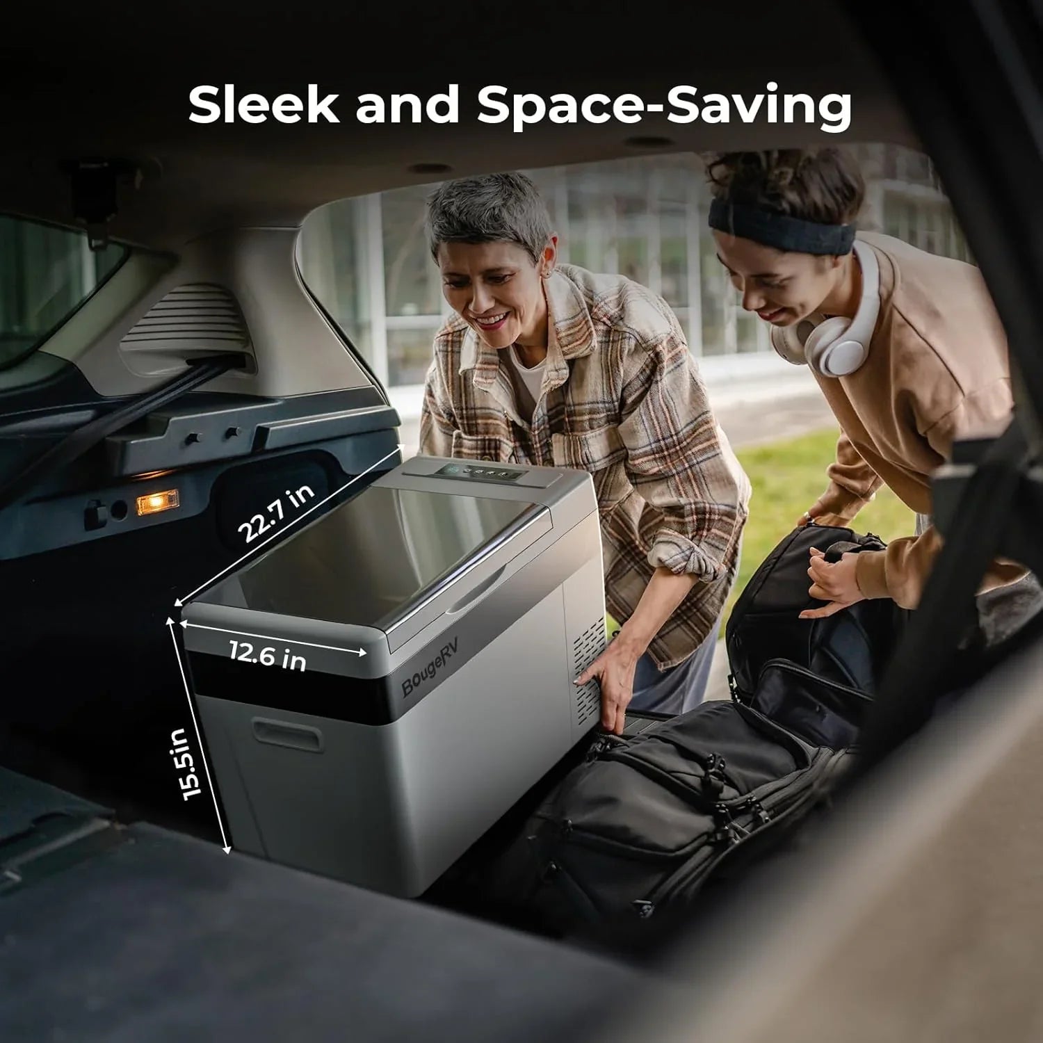 BougeRV 12 Volt Refrigerator 12V Car Fridge 23 Quart Portable Freezer Compressor Cooler