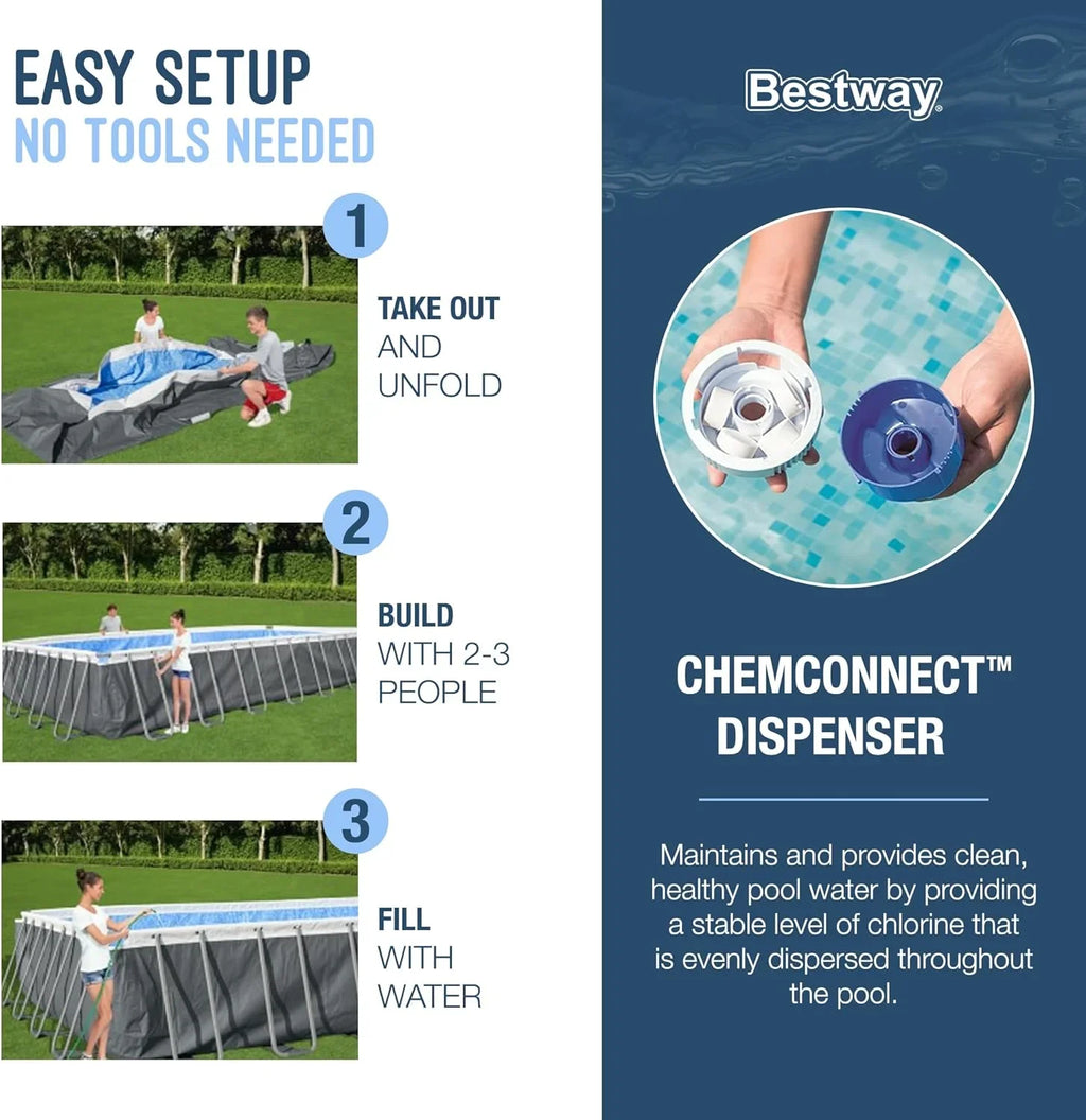 Power Steel 14' x 8'2" x 39.5" Oval Above Ground Pool Set Includes 530gal Filter Pump Ladder