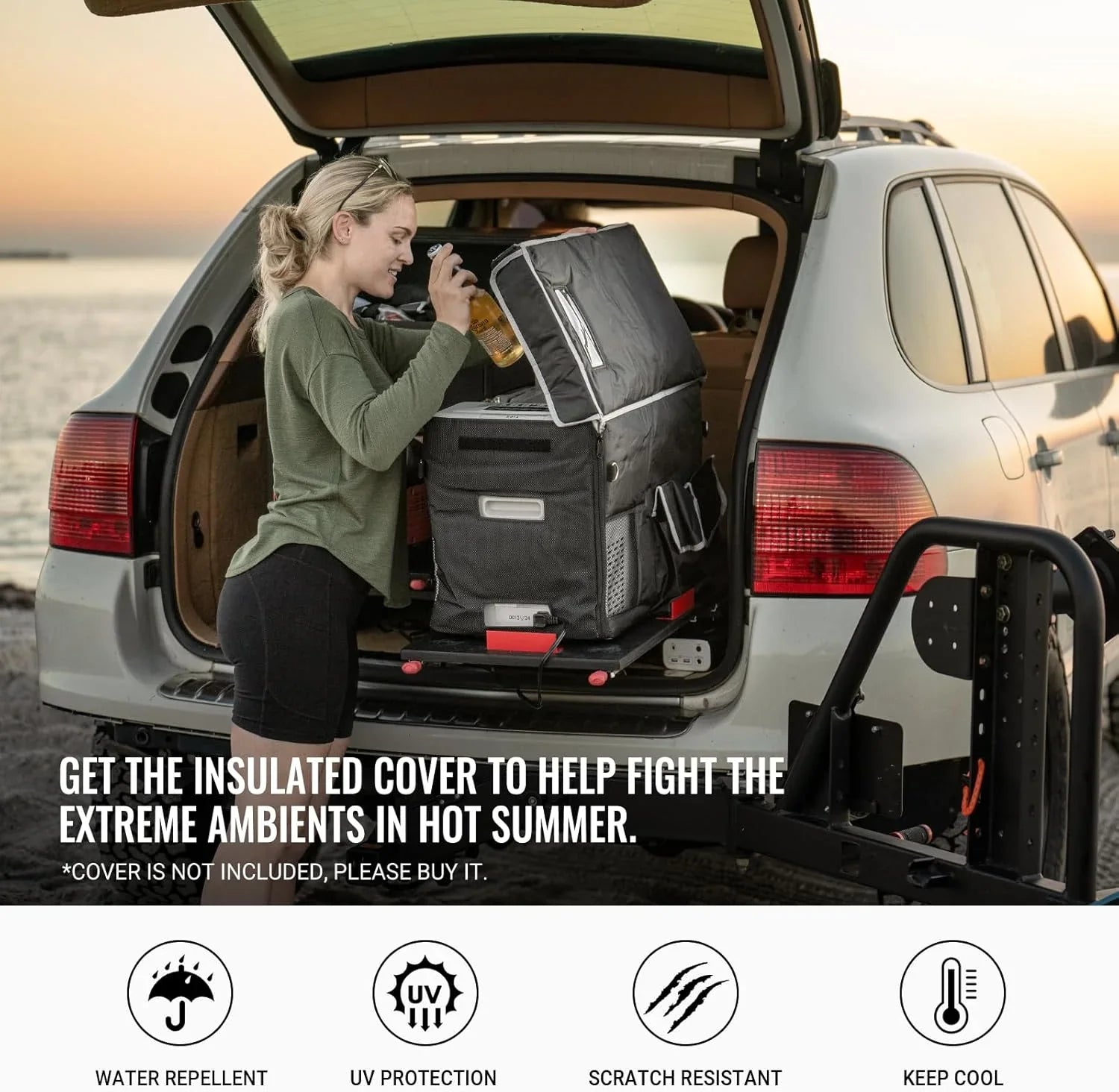 BougeRV 12 Volt Refrigerator 12V Car Fridge 23 Quart Portable Freezer Compressor Cooler