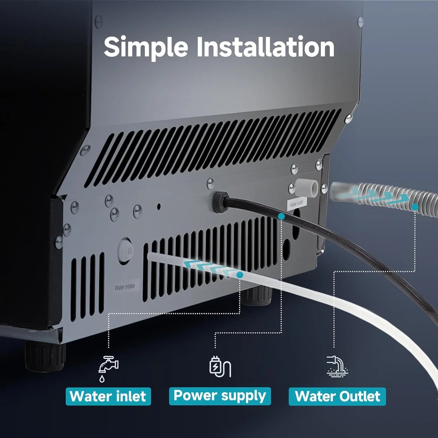 EUHOMY Commercial Ice Maker Machine 100lbs/24H Stainless Steel Under Counter ice Machine