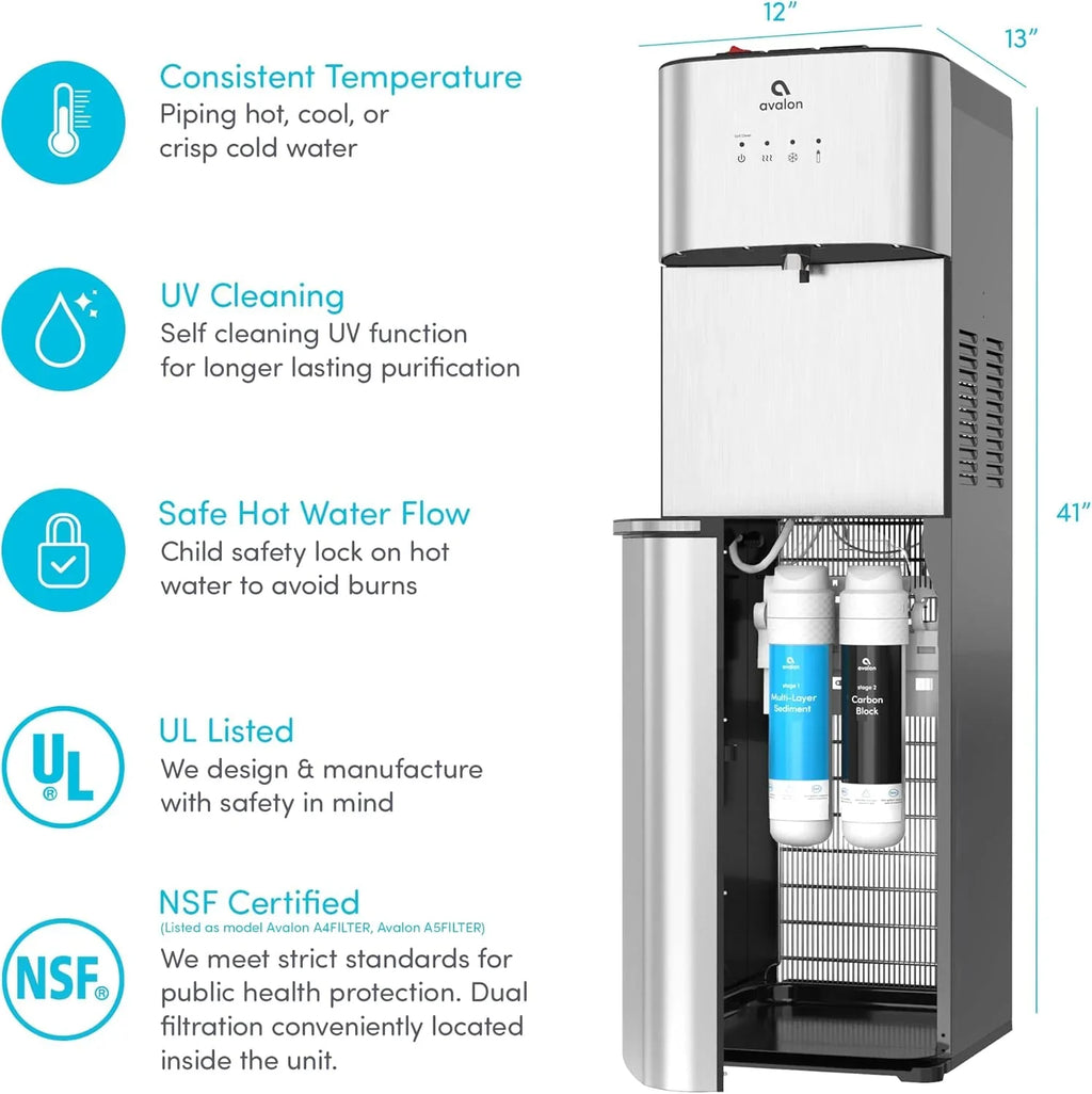 Avalon Bottom Loading Water Cooler Water Dispenser with BioGuard 3 Temperature Settings