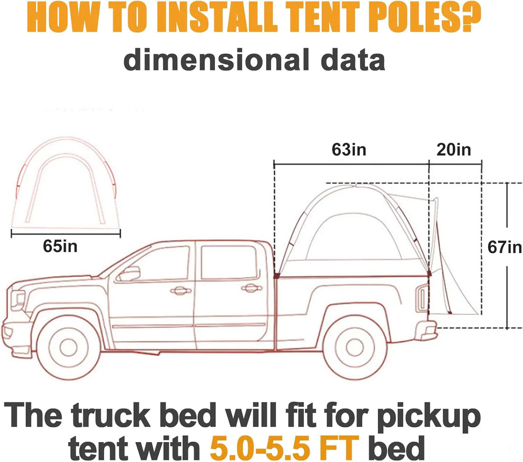 SUV Tent 5-9 Person Rectangle Car Tent for Family Waterproof Windproof for Car Camping Tents