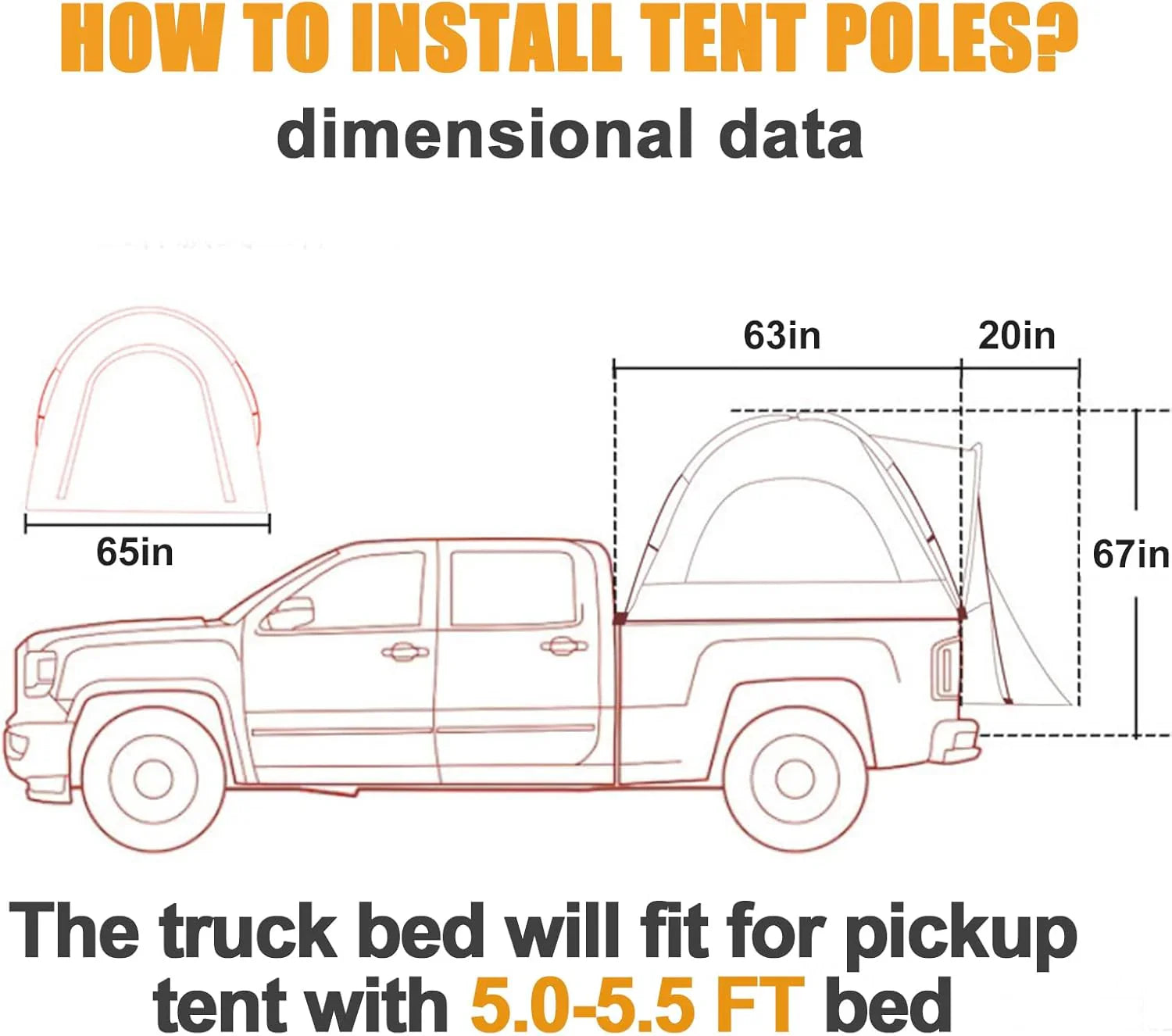 SUV Tent 5-9 Person Rectangle Car Tent for Family Waterproof Windproof for Car Camping Tents