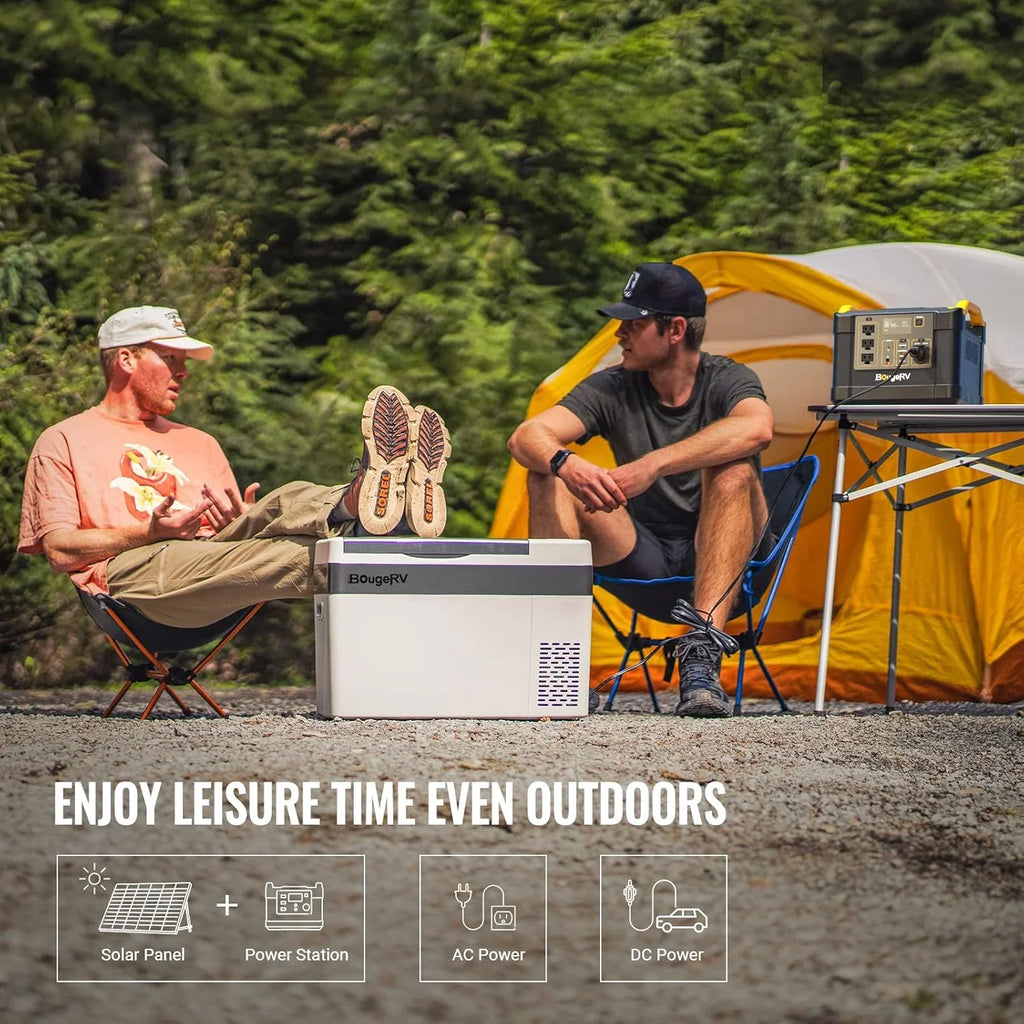BougeRV 12 Volt Refrigerator 12V Car Fridge 23 Quart Portable Freezer Compressor Cooler