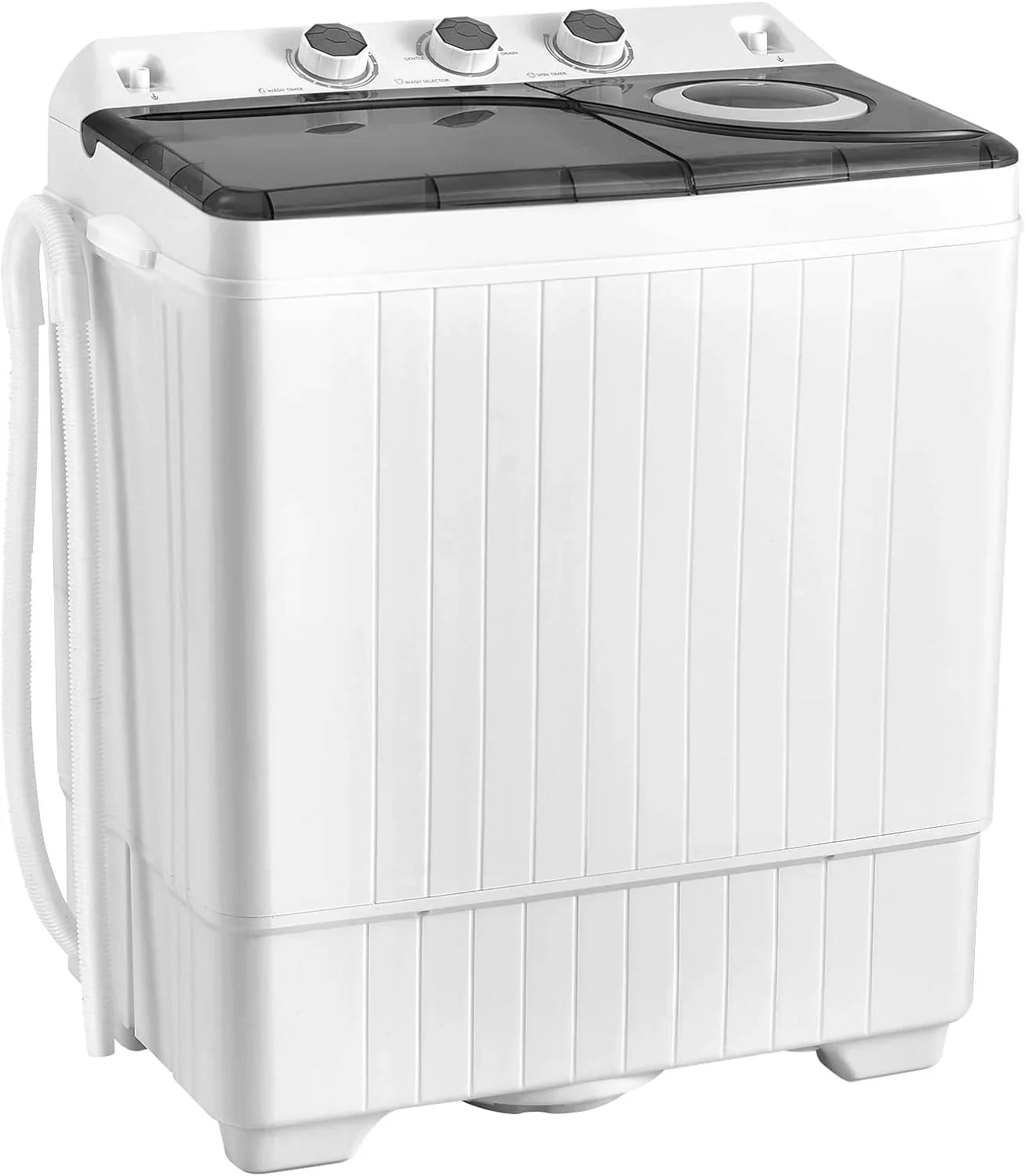 COSTWAY Double Tub 26 lb Capacity Laundry 18 lb 8 lb Spin Combo Drain Pump Washing Machine