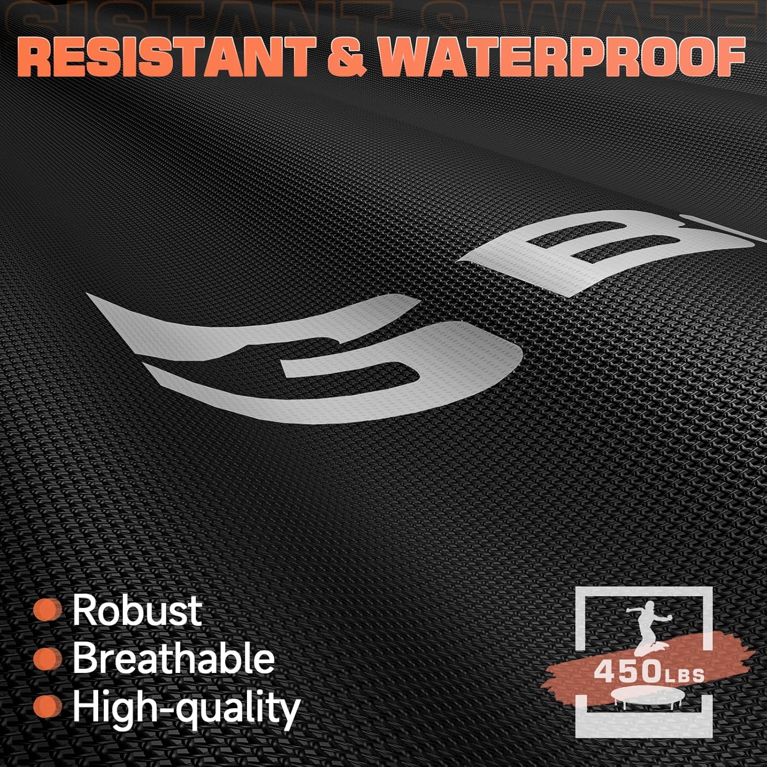 BCAN 450/550 LBS Foldable Mini Trampoline Fitness Trampoline Bungees Adjustable Foam Handle