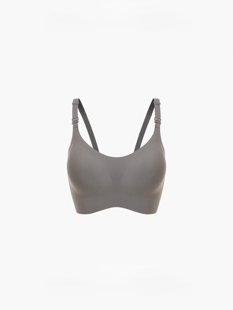 Maternity Seamless Nursing Bra Solid Color Dark Gray