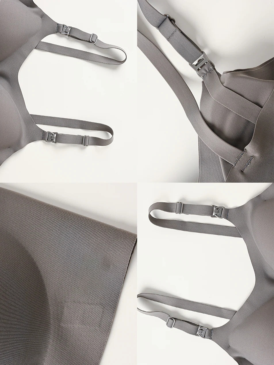 Maternity Seamless Nursing Bra Solid Color Dark Gray