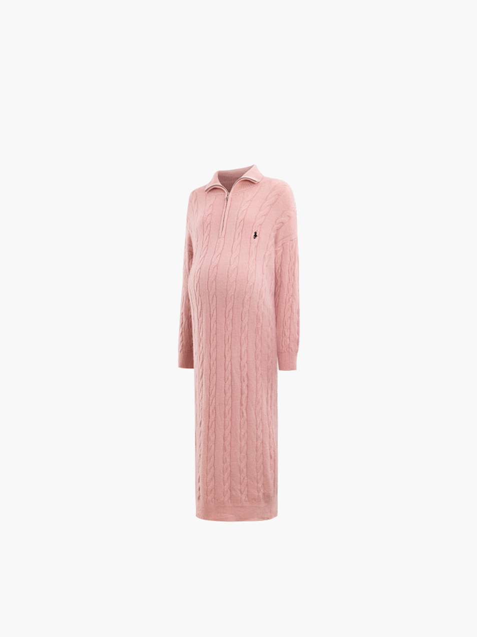 Maternity Dress Polo Ribbed Cardigan Casual Dress