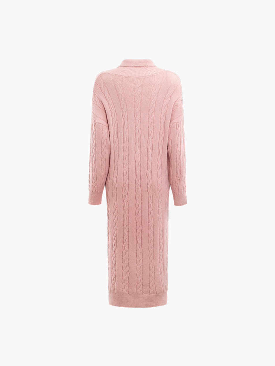 Maternity Dress Polo Ribbed Cardigan Casual Dress