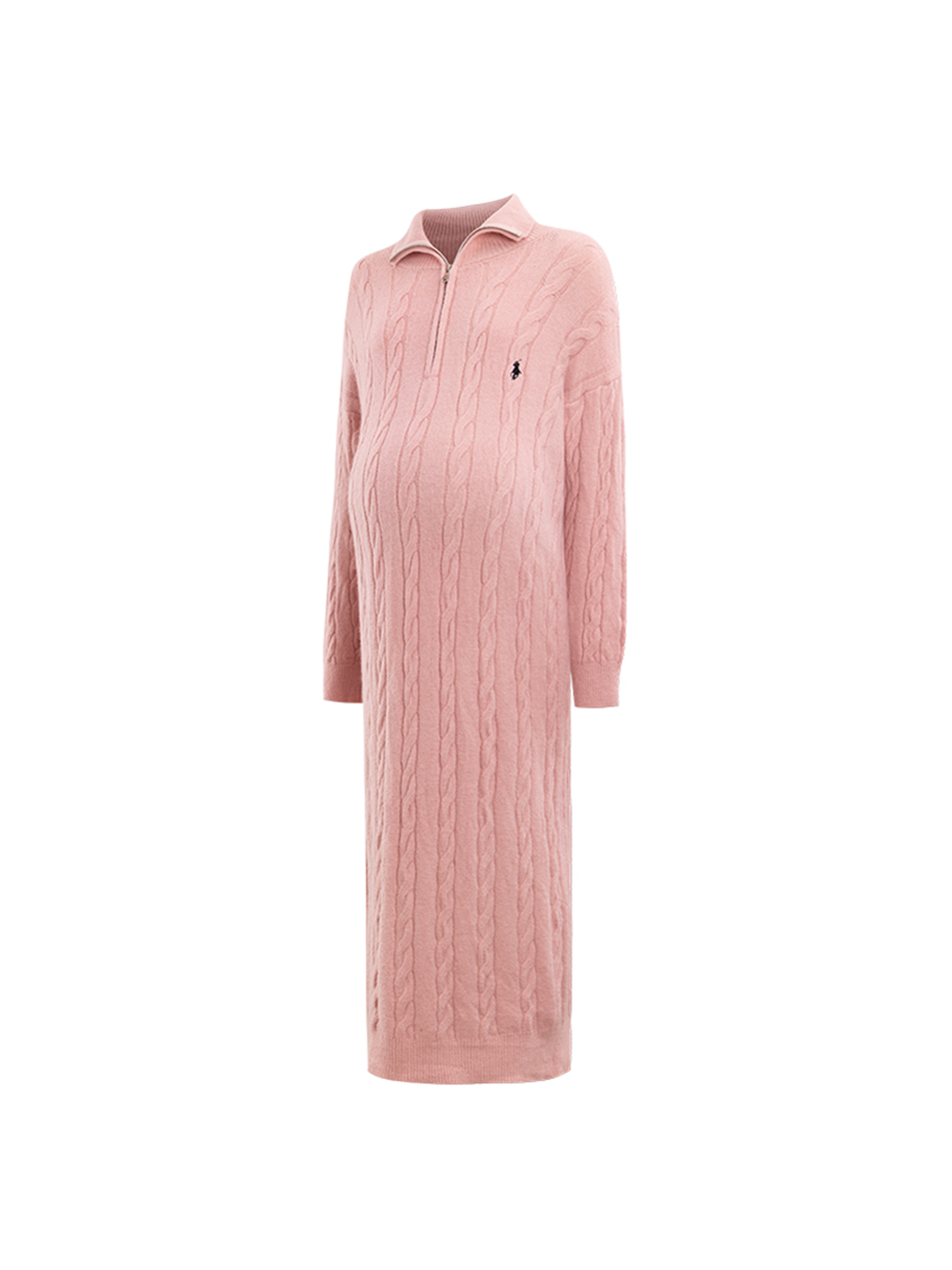 Maternity Dress Polo Ribbed Cardigan Casual Dress