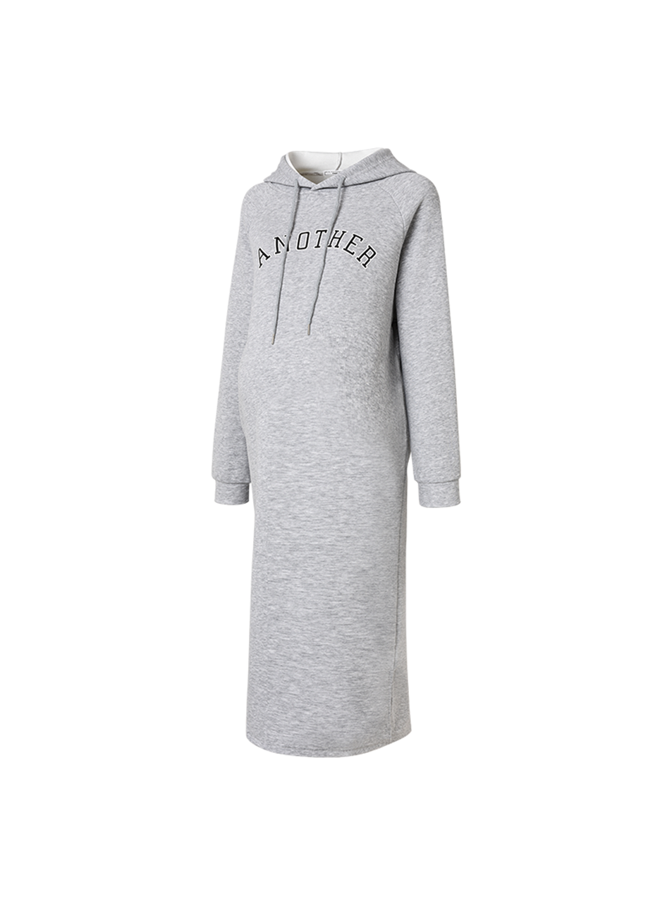 Maternity Long Sleeve Drawstring Hooded Fitted Casual Dress