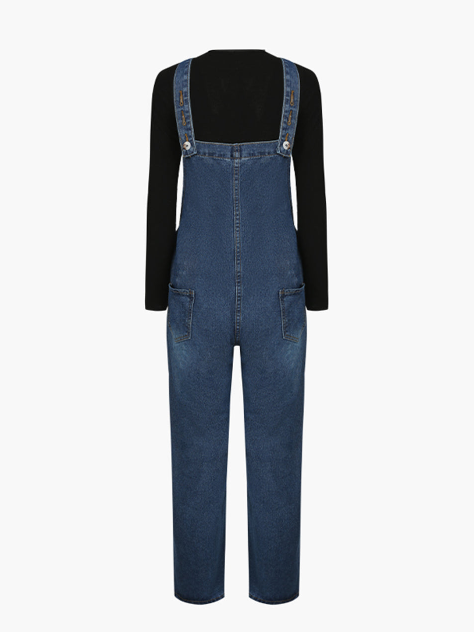 Maternity Casual Loose Denim Overalls, Matching Top For Pregnant Women