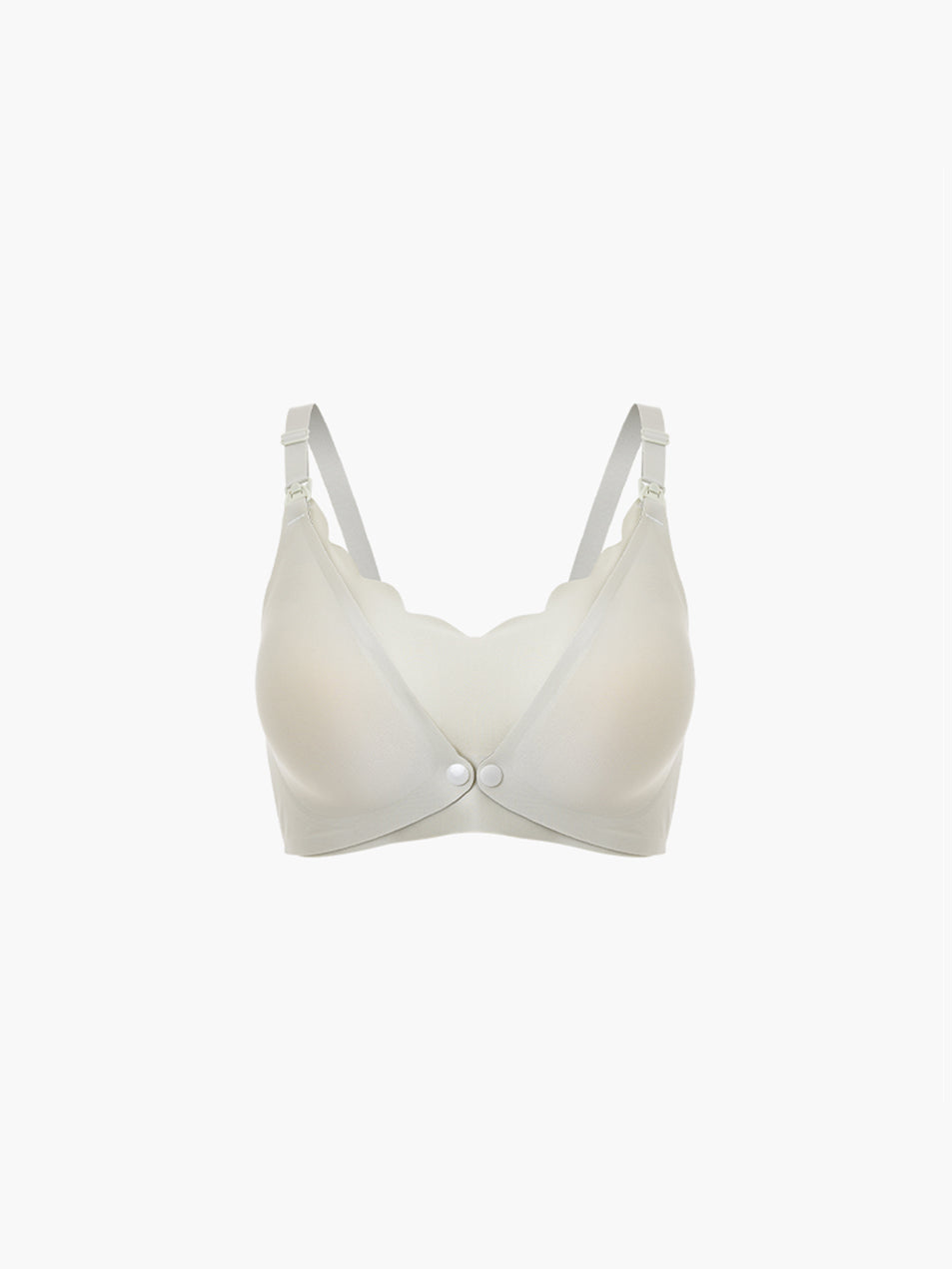Maternity Solid Color Front Opening Nursing Bra With Adjustable Straps And No Wire Skin Color